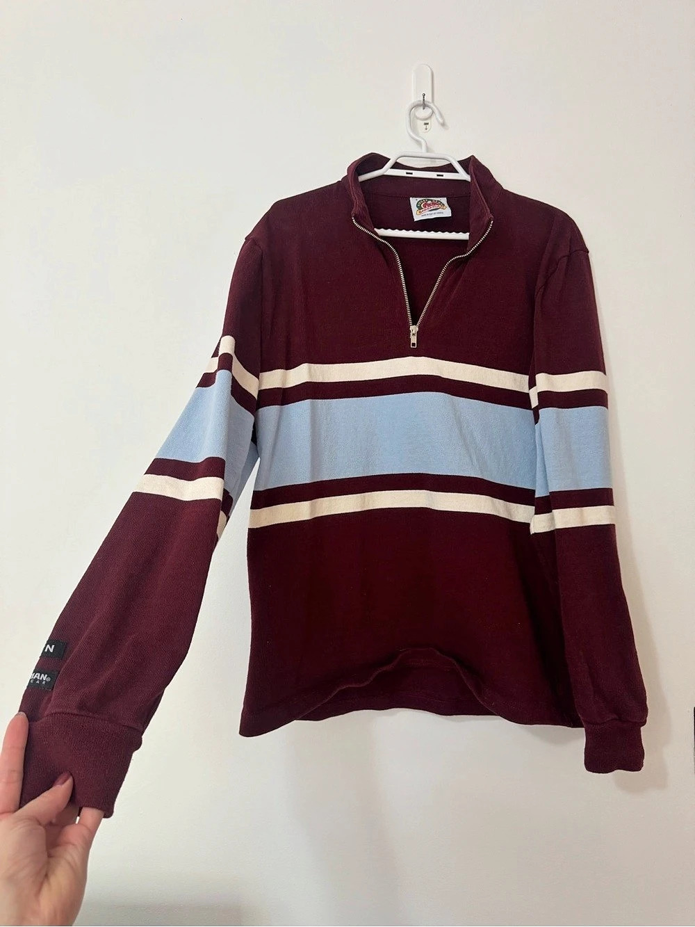 KOTN BARBARIAN Rugby Wear Striped Quarter-Zip Rugby Pullover